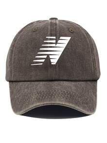 Mũ lưỡi trai thể thao unisex có thể giặt được - Mũ cài khuy thời trang kẻ sọc logo chữ N - N - Xem 15