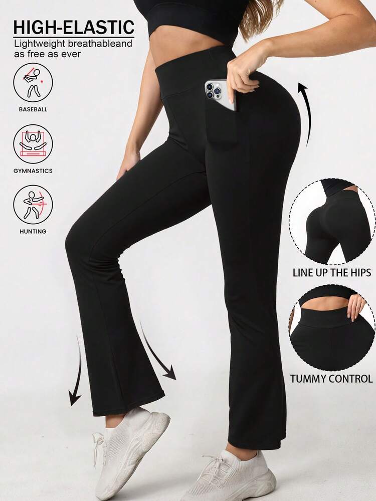 Per donna Pantaloni da yoga Leggings da yoga Gamba svasata Vita Alta Pilates Allenamento in Palestra