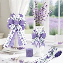 2 Rolls Lavender Wired Edge Ribbon - 2.5 Inch, 5 Yards Each, Spring Summer Lavender Grosgrain With Wired Edge For Wedding Decor, Gift Wrapping & DIY Crafts, Mother's Day Gift,Butterfly - 蝴蝶 - 查看 5