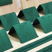 Bamboo And Wood Jewelry Display Stand Velvet PU Leather Ring Stud Necklace Pendant Bracelet Storage And Display Stand - Bamboo and Wood Set - View 4