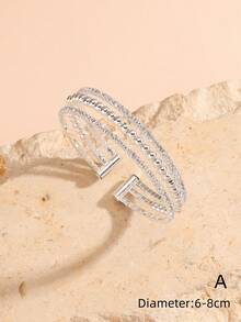 Đồ trang trí Rhinestone & Faux Pearl  Vòng tay - Bạc - Xem 7