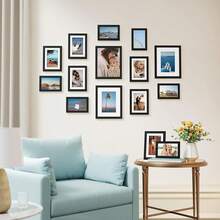 Black Photo Wall Collage Frame Set, Suitable For Wall Or Tabletop Display, Made Of Engineered Wood And Shatterproof Acrylic, Available In 8x10, 5x7, And 4x6 Inch Frame Sizes - Multicolor - View 5