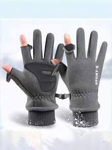 Winter Skiing Gloves, Fleece Material With Thickened Padding, Outdoor Thermal Cycling Gloves, Suitable For Both Men And Women, Touchscreen Compatible, Christmas Gift For Friends - Multicolor - View 7