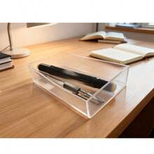 1个亚克力透明极简小方鼠标垫收纳盒，也可收纳钢笔、橡皮、胶带等，透明材质，可贴贴纸定制，个性化笔袋，实用便捷。 - 透明 - 查看 3