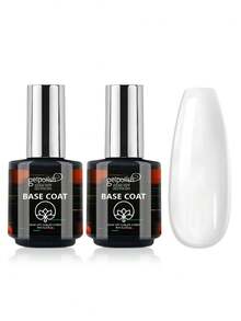 2Pcs Base Coat And No Wipe Gel Top Coat Set - Shine Finish And Long Lasting, Soak Off LED Nail Lamp Gel Base Top Coat Finish Nail Art Design Manicure Gifts For Women - Clear - View 14
