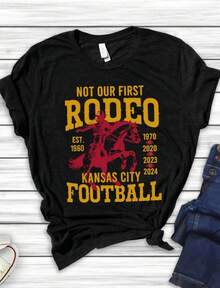 Champion Shirt, Kansas City Football Shirt, KC Football Shirt, Game Day Shirt, KC Sweatshirt, Not Our First Rodeo, KC Champs - 黑色 - 查看 1