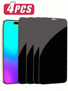 Bộ 4 miếng dán màn hình cường lực chống nhìn trộm toàn màn hình, cảm ứng nhạy, chống vỡ, chống bám vân tay, chống bọt khí, chống trầy xước, độ nét cao, tương thích với iPhone 16 Pro Max 6.7/17/17 Pro/17 Pro Max/17 Air 6.7 inch, miếng dán màn hình cường lực chống nhìn trộm - Chống nhìn trộm, chống trầy xước, dễ lắp đặt, chống sốc và tương thích với Face ID - màu đen - Xem 18