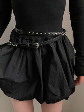 1 pezzo Cintura in stile Y2K Baddie per donna, cintura a vita con doppio anello stile punk, versatile per uso quotidiano