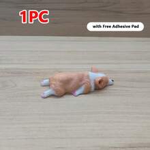 1pc Cute Sleeping Corgi Ornament – Car Dashboard Decor & Desktop Organizer, No Power Needed, Adhesive Pad, Excellent Gift For Dog Lovers (Christmas/Valentine's Day/Birthday) – Home/Office/Car