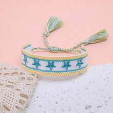 1pc Embroidered Pentagram Handmade Braided Bracelet - Multicolor - View 2