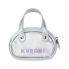 Miniso Sanrio Kuromi Glam Party Series Earphone Bag - Metallic PU Leather * Cartoon Print, Portable Fashion Accent For Daily & Party Use (1 PC)