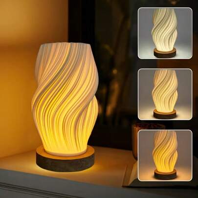 Adjustable Lighting Modern Desk Lamp With Wooden Base, USB Powered, Button Control, Suitable For Bedroom, Living Room, Dorm Decor And Lighting - Modern Desk Lamp | Modern Lamp | Wooden Base Lamp