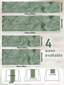 1PC Cheesecloth Table Runner, (60/90*180/300cm) Solid Color Runner Gauze Boho Wedding Decor Romantic Table Runner For Wedding Birthday Party - Multicolor - View 9