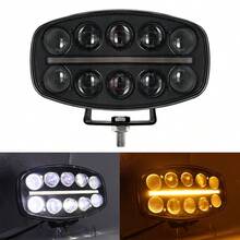 10-Inch LED Driving Light Bar 200W, White High/Low Beam + Amber DRL, 12V-48V Universal Square Work Light For Trucks, SUVs, ATV, UTV, Off-Road Exterior Fog Light - 10-inch LED Driving Light - View 7