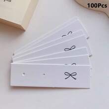 25/50/100Pcs Earring Presentation Cards With "Bow" Printed On Them, Earring Classic White Jewelry Holder, Retail Packaging - Card - View 9