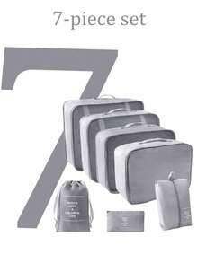 7pcs Large-Capacity Portable Travel Storage Bags, Waterproof Luggage Storage Bags, Clothing Storage Bags, Shoe Bags, Essential For Travel, Travel Accessories, Travel Bags, Underwear Shoe And Toiletries Storage, Clothing Organization, School Luggage Storage, Bedroom Clothing Organization, Outdoor Hiking Luggage Storage