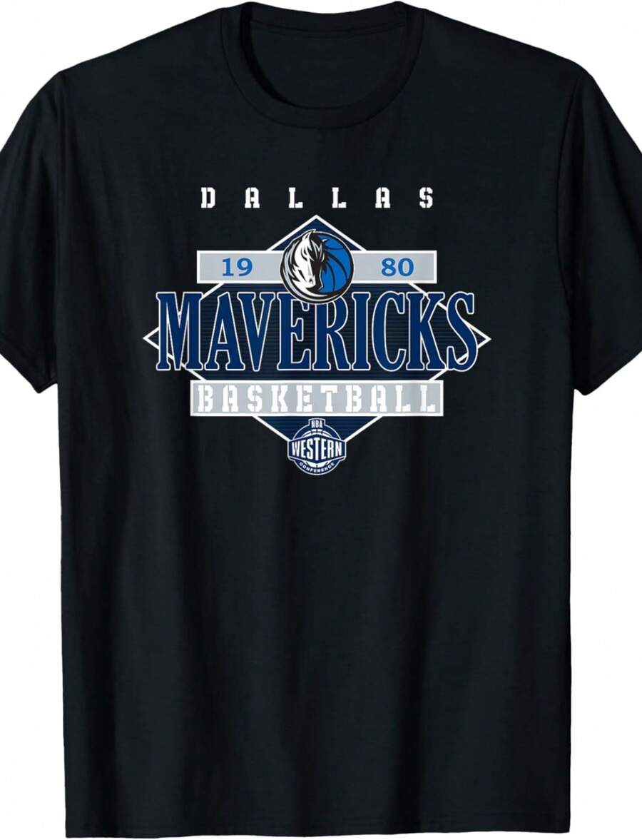 Official Dallas Mavericks Diamond Look T-Shirt - 黑色 - 查看 1