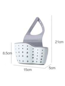 1pc Sink Hanging Drain Basket With Silicone Storage Box, Adjustable Sink Storage Basket, Adjustable Strap Drain Rack - Multicolor - View 6