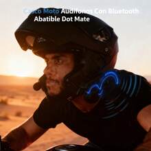 Casco Integral con Luz LED y Auricular Bluetooth - Color Negro Mate, Material ABS, Talla M, Certificación , Certificaciones MSDS y UN38.3 | Incluye: Casco + Luz LED + Bluetooth Y10 + Altavoz y Micrófono + Base de Sujeción de Pinza + Cable de Carga Type-C | Embalaje: Bolsa de Tela No Tejida + Caja de Cartón de Cuero para Interior - M - Ver 2