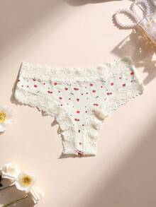 3条装性感女士蕾丝拼接低腰无缝罗纹丁字裤，柔软舒适透气，适合瑜伽、运动和日常穿着。 - 彩色 - 查看 4