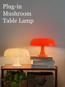 LED Orange Mushroom Table Lamp - USB Powered, 3-Color Button-Controlled Lighting, Ideal For Bedroom, Living Room, Camping, Dining Room, Office, Reading, Home Decor, Holidays And Birthday Gifts - Multicolor - View 4