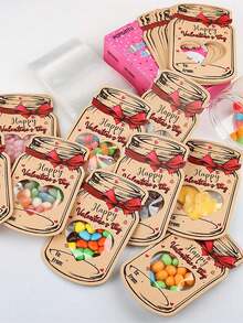 24张复古情人节贺卡，空白留言瓶卡片，趣味DIY交换卡片，派对小礼物，情人节快乐（不含糖果）