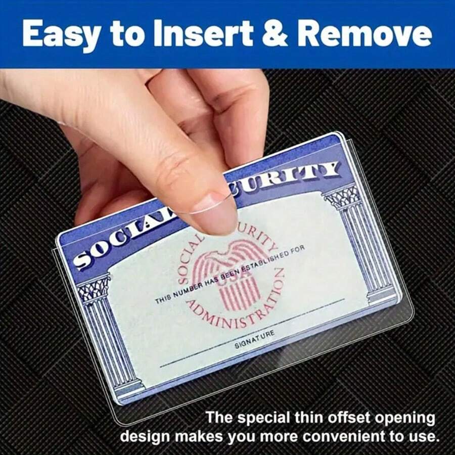 2025 New Style Social Security Card Sleeve Hard Card Sleeve Card Film Protective Cover PVC Transparent Driver's License Sleeve Business Card Sleeve Student Medical Card Sleeve Waterproof - trắng - Xem 1