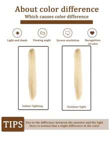 Synthetic Long Straight Claw Clip On Ponytail Hair Extensions 24Inch Heat Resistant Pony Tail Hair Piece For Women Daily Party