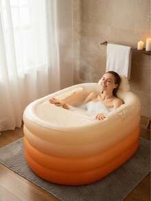 Adult Inflatable Bathtub; Thickened Bathtub; Portable Storage Bathtub; Ice Bath; Bathtub; Steam Bathtub. Bathroom Decor, Autumn Decor, Bathroom Accessories, Back To School Season - Multicolor - View 10