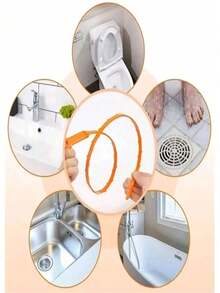 3 piezas Herramienta multiusos para desatascar desagües, atrapa pelos y limpiador de fregaderos y tuberías para lavabos, inodoros, baños y cocinas, productos de limpieza - Multicolor - Ver 6