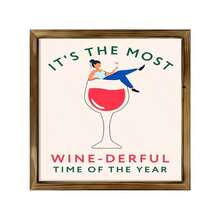 1Pc Christmas&Winter Wood Frame Sign Festive Atmosphere, A Woman In A Wine Glass, Modern Illustration Style Wood Frame Wall Art Wall Pediments, 8x8inch Wall Decor Christmas Decorations, Perfect For Room Decor Living Room Bedroom Office Kitchen Bathroom Bar Home Decor, Vintage Rustic Gifts For Family, Friends, 2D Flat - Rust Brown - View 1