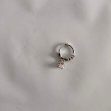 1 件/2 件迷你锆石水晶环状耳环，闪亮泪珠吊坠耳钉，小巧圆形钻石耳钉，小环状耳环，适合耳洞，适合日常佩戴