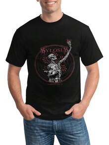 Sylosis Shirt Men's Pattern Custom Short Sleeve Tshirt Fashion Crew Neck Tees Black