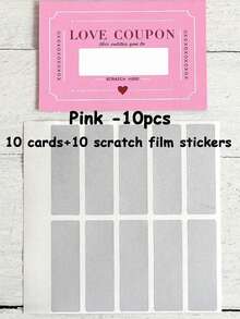 10pcs Scratchable Heart-Shaped Coupon, Handmade Valentine's Day Love Coupons, Valentine's Day Card, Greeting Card, Creative Birthday Gift (Suitable For Both Men And Women), Couple/Spouse Gift, Wedding Anniversary Gift, Mother's Day Card, Surprise Gift, Valentine's Day Gift, Party Favor, Party Game - Multicolor - View 15