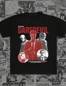 Daredevil Matt Murdock Comic T-Shirt Murdock MCU Fan Gifts Disneyland Retro  Comics Daredevil Born Again Tee - 黑色 - 查看 1