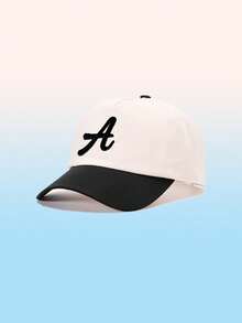 1pc Unisex Color-Blocked Letter A Embroidered Baseball Cap - Adjustable Perfect For Hiking, Mountaineering, Travel, And Outdoor Sports - A - View 14