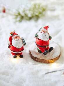 1pc Creative Mini Christmas Santa Resin Figurine Christmas Decor Gift For Table & Living Room Sculpture For Office Decor, Graduation Decorations, Bedroom Decor, Birthday Gifts, Room Decor - Multicolor - View 2
