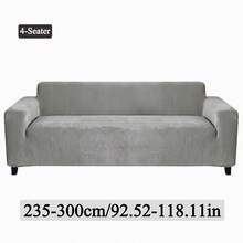 1PC Plush Sofa Cover Winter Warmth, Elastic Sofa Cover Suitable For Living Room Bedroom Dustproof Furniture Protector Soft And Comfortable Fabric Easy To Clean Suitable For 1/2/3/4 Seat Home Decor Sofa Protector Cushion Cover - 淺灰色 - 查看 12