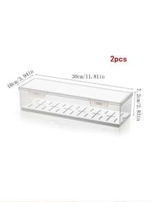 1/2 pezzi Scatola di stoccaggio per posate in PP trasparente - Può drenare, è anti-polvere e inodore per riporre bacchette, cucchiai e forchette in legno - Molto adatta per cucine, scuole e ristoranti - Trasparente - Visualizzare 12