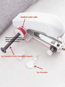 1pc Mini Manual Sewing Machine, All-In-One Sewing Machine, Fast Sewing Machine, Portable Sewing Machine, Portable Metal Sewing Machine, Multi-Functional Household Sewing Machine, Please Read The Instruction Manual Carefully. - Multicolor - View 5