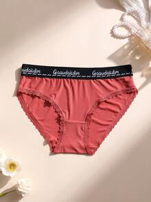 4 piezas de bragas de mujer de cintura baja de seda de hielo - Bragas sexy con encaje - Cómodas y transpirables - Control de abdomen y levantamiento de cadera - Ropa interior para uso diario, deportes, yoga - Multicolor - Ver 4