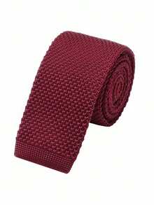 1pc Knitted Flat-Top Necktie, Suitable For Casual, Street, Party And Daily Wear - Multicolor - View 4