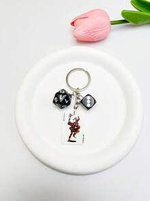 热销简约扑克牌红心黑桃钥匙扣亚克力气质网红创意小众吊坠情人节母亲节小礼物背包挂件、汽车挂件、万圣节饰品、教师节礼物 - 彩色 - 查看 9