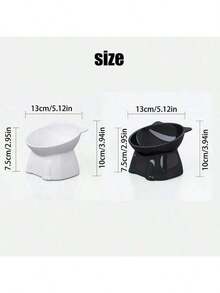 半只宠物喂食碗，防溅水15度倾斜猫碗，底座稳固不易翻倒，保护颈部，宠物饮水或进食站，猫咪用品，猫粮碗套装 - 适合室内宠物，可用洗碗机清洗，派对礼物，最佳礼物 - 300ml - 查看 6