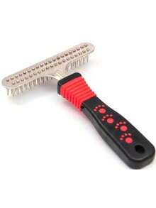 1pc Pet Brush Comb, Straight Grooming Brush For Long Haired Dogs Like Golden Retriever - Multicolor - View 7