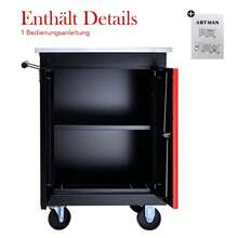 Double Door Clapboardl Multifunctional Tool Trolley - Black & Red (BLAK&RED) - Multicolor - View 3