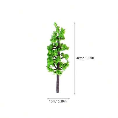 Building Model Tree 1.6 Inch Green Plastic Miniature Landscape Decoration For Model Trains And Dioramas Architectu...