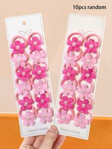 820pcs/Set Pink Girly Hair Accessories Set, Includes Flower Hair Clips, Colorful Hair Ties, Rhinestone Decorations & More Cute Items - Suitable For Girls And Women, Create Sweet Hairstyles For Daily, Party, Outings, A Thoughtful Gift For Girls To Easily Achieve A Youthful Look, Hair Bands, Claw Clips - Multicolor - View 15