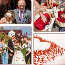 100/700/1400 pétalos de rosa roja, pétalos de flores de seda artificial rojas para bodas, decoración romántica para la noche de San Valentín - Rojo - Ver 6