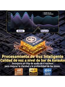 Mini máquina de karaoke , altavoz Bluetooth portátil con 2 micrófonos inalámbricos - Albaricoque - Ver 4